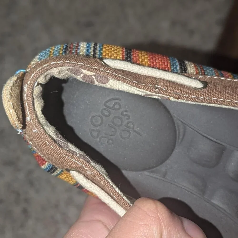 Freewaters Women's Striped Boho Flats- Multi Color, Size 7